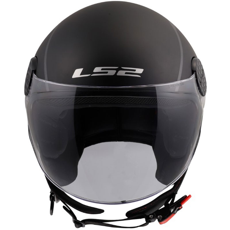 Åben motorcykelhjelm LS2 OF558 Sphere Lux II Minimum sort-rød