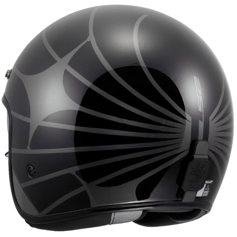 Åben motorcykelhjelm LS2 OF601 Bob II Cosmic blank sort-grå