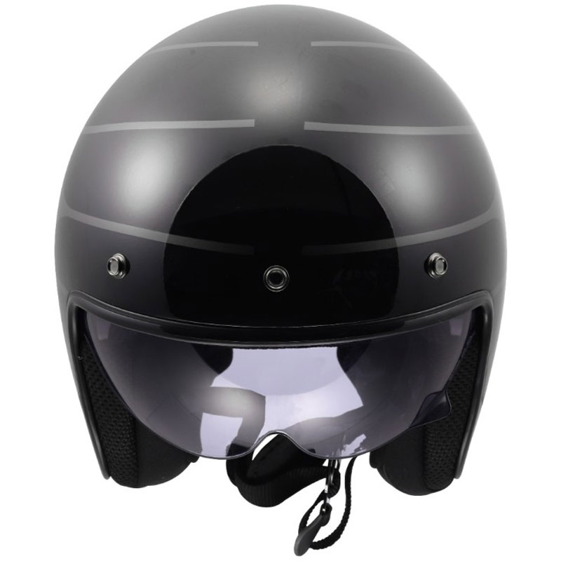 Åben motorcykelhjelm LS2 OF601 Bob II Cosmic blank sort-grå
