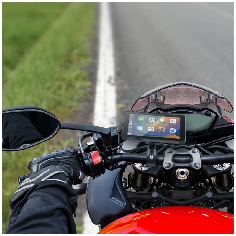 Motorcykel telefonspejling display med beskyttelsesglas Interphone RideSync sort
