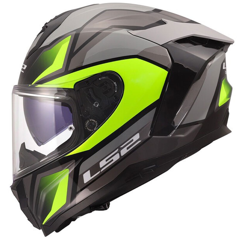 LS2 FF817 Challenger II Viper full-face motorcykelhjelm, blank grå-gul