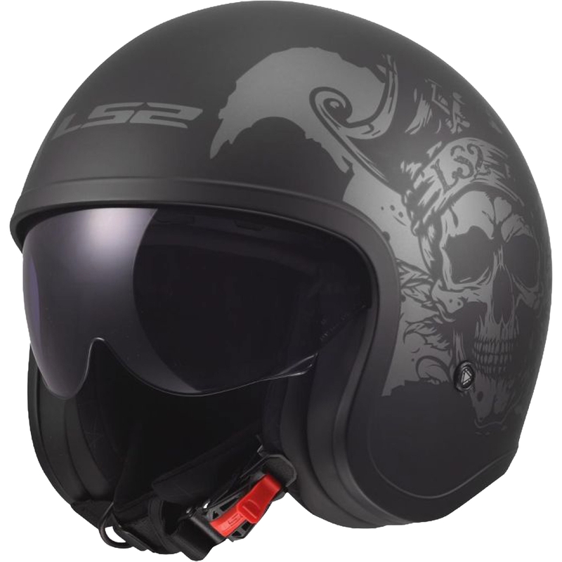 Åben motorcykelhjelm LS2 OF599 Spitfire II Willy mat sort-grå