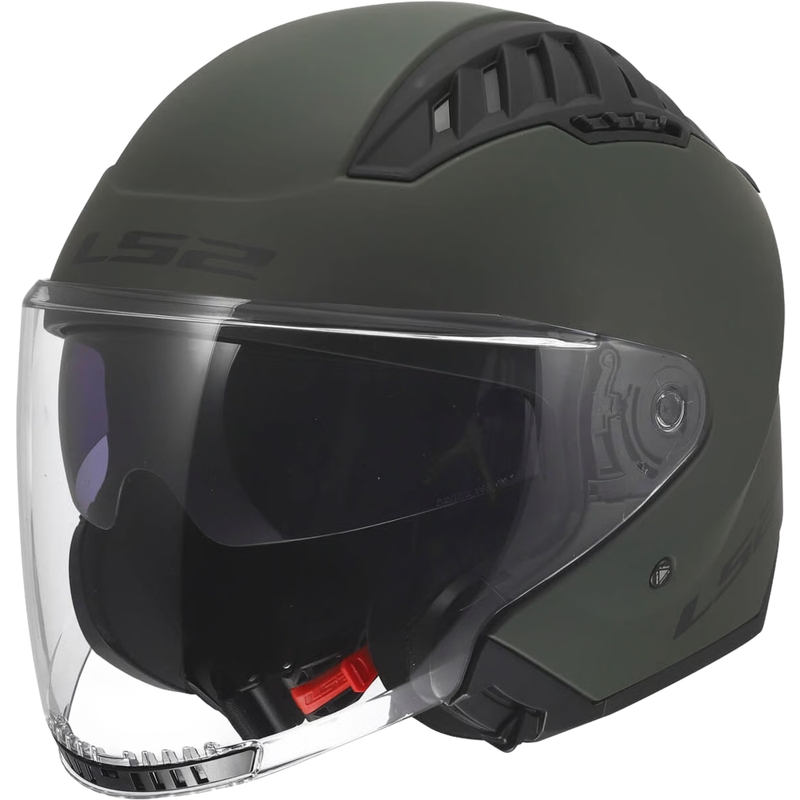 Åben motorcykelhjelm LS2 OF600 Copter II Ensfarvet mat militærgrøn
