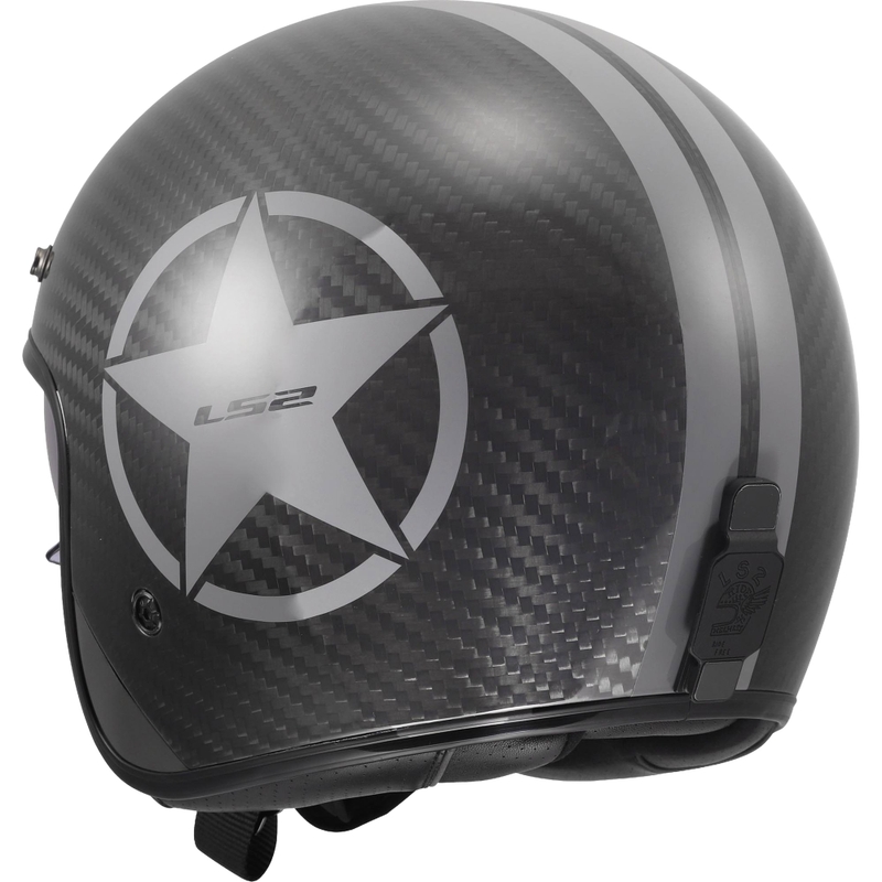 Åben motorcykelhjelm LS2 OF601 Bob II Carbon Star blank grå