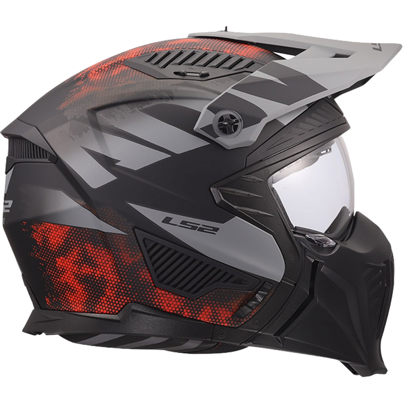 Trial motorcykelhjelm LS2 OF606 Drifter Gas mat grå-rød