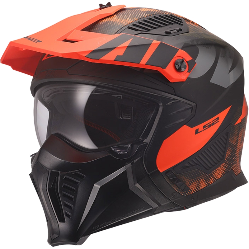 Trial motorcykelhjelm LS2 OF606 Drifter Gas mat grå-orange