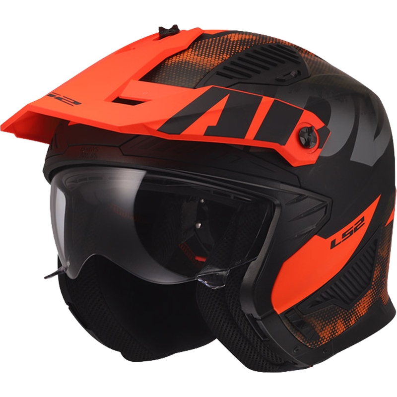 Trial motorcykelhjelm LS2 OF606 Drifter Gas mat grå-orange