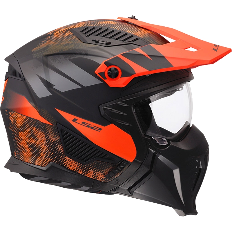 Trial motorcykelhjelm LS2 OF606 Drifter Gas mat grå-orange
