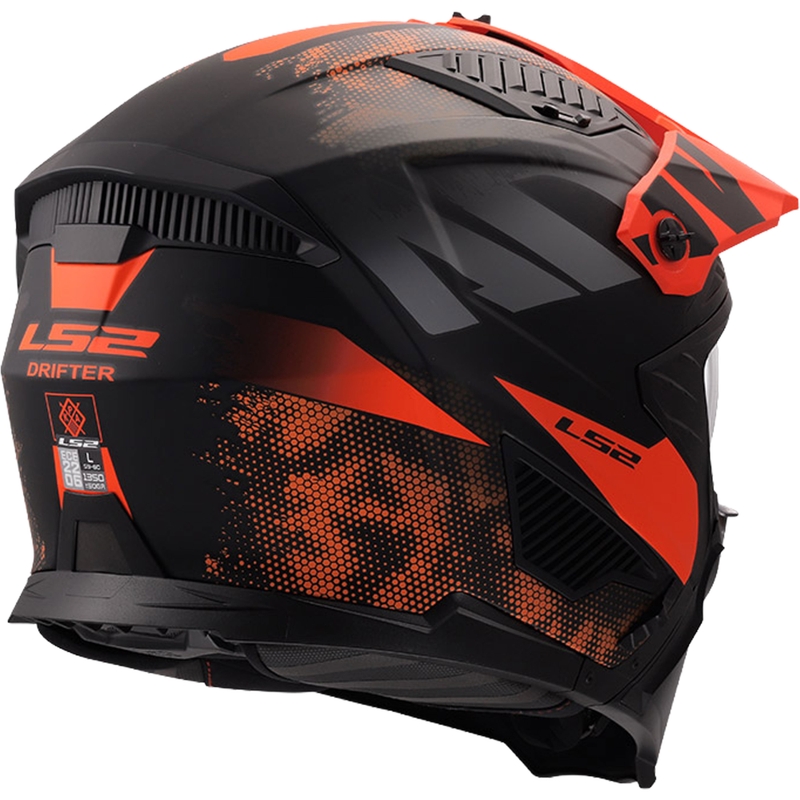 Trial motorcykelhjelm LS2 OF606 Drifter Gas mat grå-orange