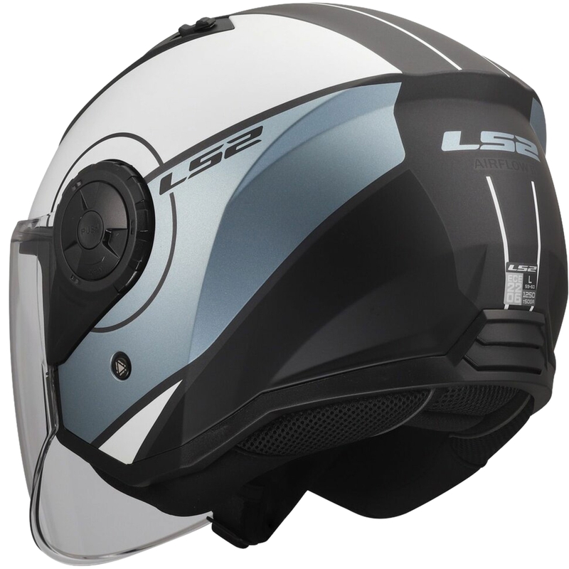 Åben motorcykelhjelm LS2 OF616 Airflow II Betræk mat gråblå