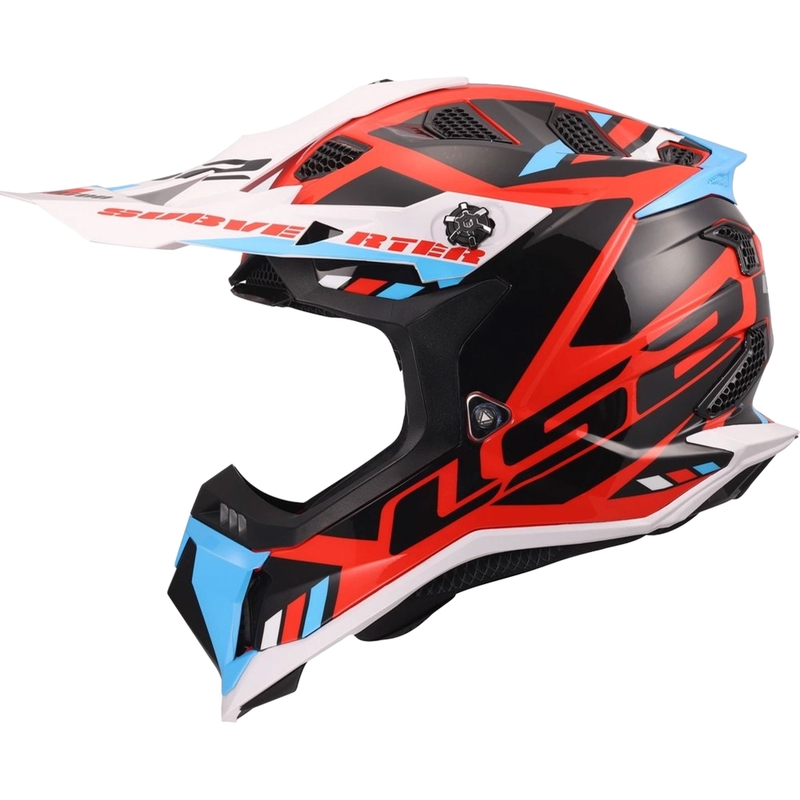 Motocross hjelm LS2 MX700 Subverter Evo II Stomp blank hvid-blå-rød
