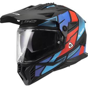 Enduro motorcykelhjelm LS2 MX702 Pioneer II Block mat sort-rød-blå