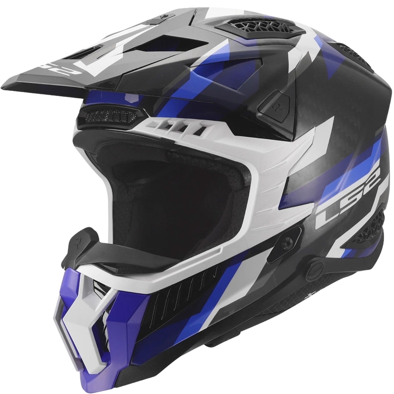 Motocross hjelm LS2 MX703 X-Force Phantom blank blå-hvid