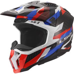 Motocross hjelm LS2 MX703 X-Force Phantom blank hvid-blå-rød