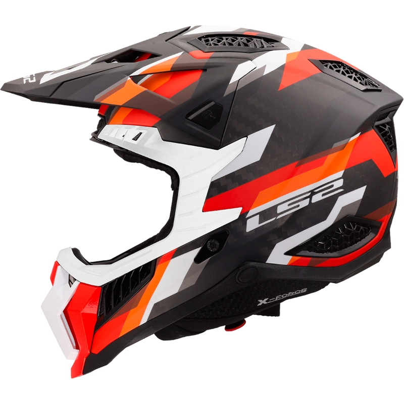 Motocross hjelm LS2 MX703 X-Force Phantom mat orange-rød