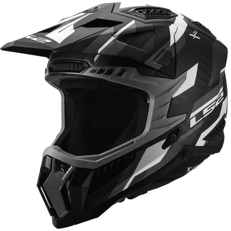 Motocross hjelm LS2 MX703 X-Force Phantom mat sort-grå