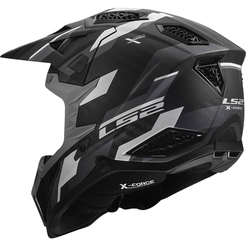 Motocross hjelm LS2 MX703 X-Force Phantom mat sort-grå