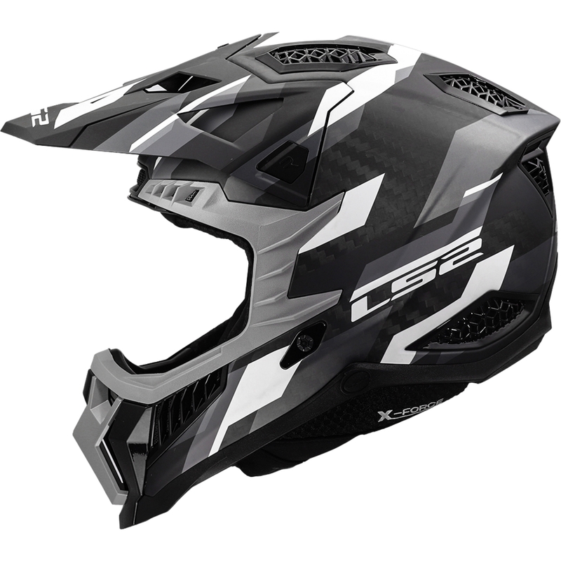 Motocross hjelm LS2 MX703 X-Force Phantom mat sort-grå