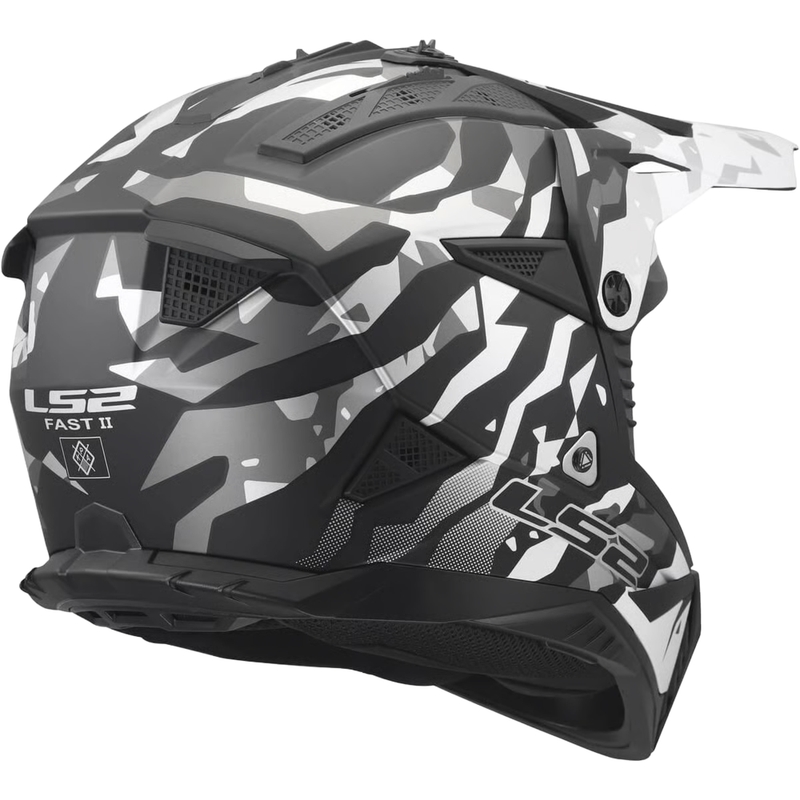 Motocross hjelm LS2 MX708 Fast II Grotesk mat sort-grå