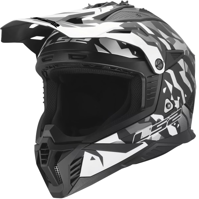 Motocross hjelm LS2 MX708 Fast II Grotesk mat sort-grå