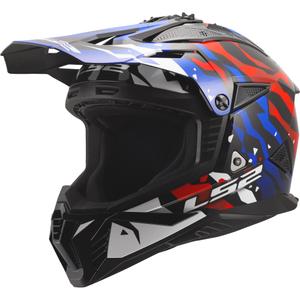 Motocross hjelm LS2 MX708 Fast II Grotesk blank hvid-blå-rød