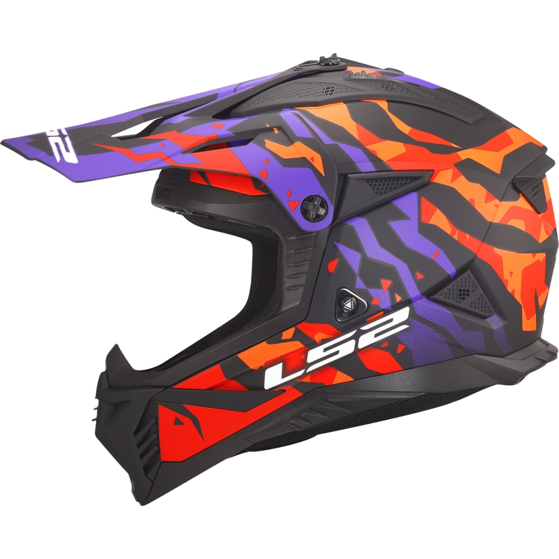 Motocross hjelm LS2 MX708 Fast II Grotesk mat lilla-orange