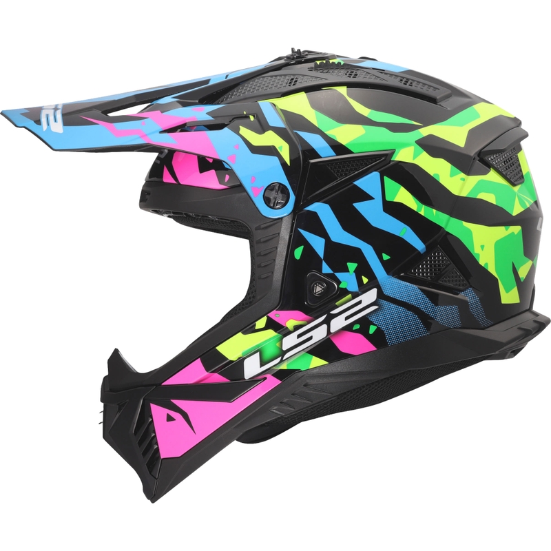 Motocross hjelm LS2 MX708 Fast II Grotesk blank blå-pink-grøn