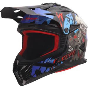 Motocross hjelm LS2 MX708 Fast II Zombie II blank sort-rød-blå
