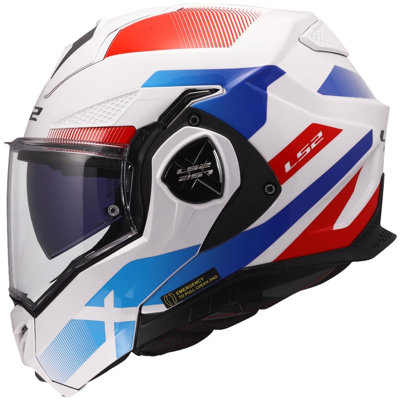 Flip-up motorcykelhjelm LS2 FF901 Advant X Nova blank hvid-blå-rød