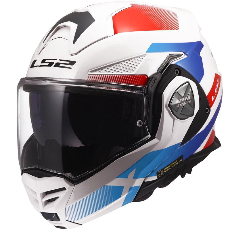 Flip-up motorcykelhjelm LS2 FF901 Advant X Nova blank hvid-blå-rød