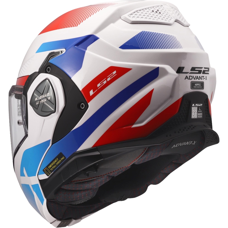 Flip-up motorcykelhjelm LS2 FF901 Advant X Nova blank hvid-blå-rød
