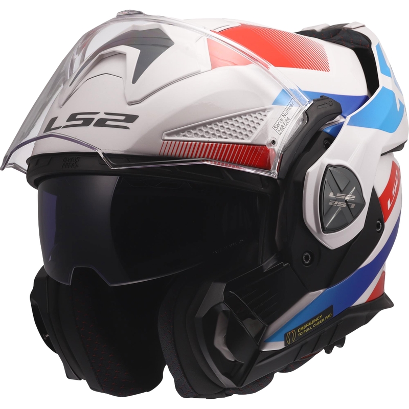 Flip-up motorcykelhjelm LS2 FF901 Advant X Nova blank hvid-blå-rød