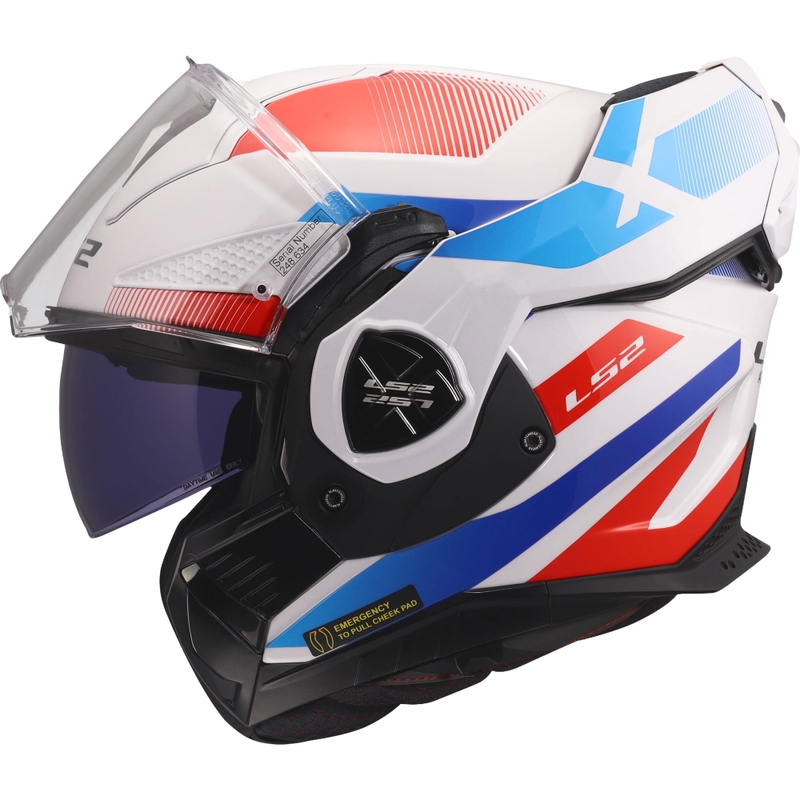 Flip-up motorcykelhjelm LS2 FF901 Advant X Nova blank hvid-blå-rød