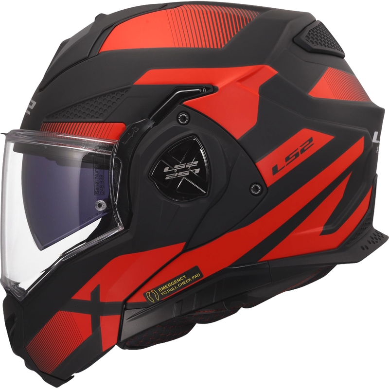 Flip-up motorcykelhjelm LS2 FF901 Advant X Nova mat sort-rød
