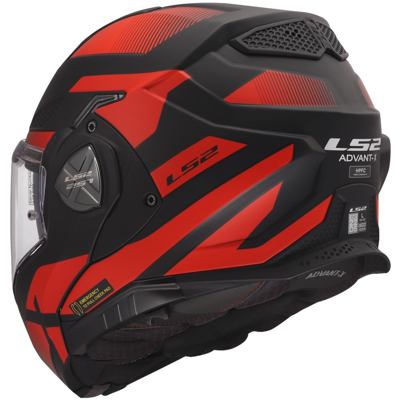 Flip-up motorcykelhjelm LS2 FF901 Advant X Nova mat sort-rød