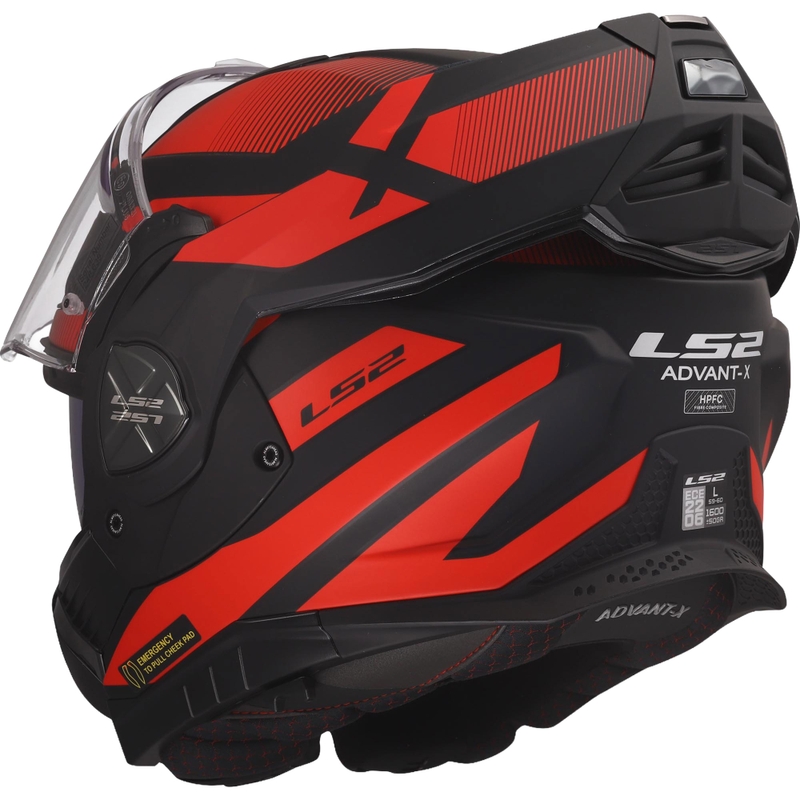 Flip-up motorcykelhjelm LS2 FF901 Advant X Nova mat sort-rød