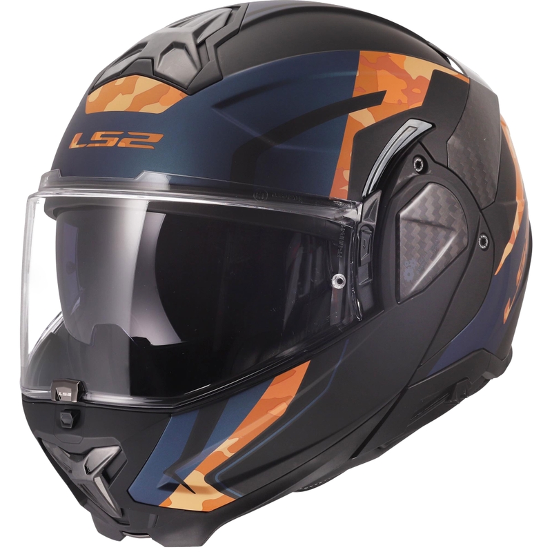 Flip-up motorcykelhjelm LS2 FF910 Advant II Glide mat sort-orange
