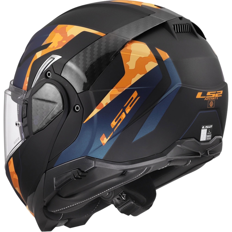 Flip-up motorcykelhjelm LS2 FF910 Advant II Glide mat sort-orange
