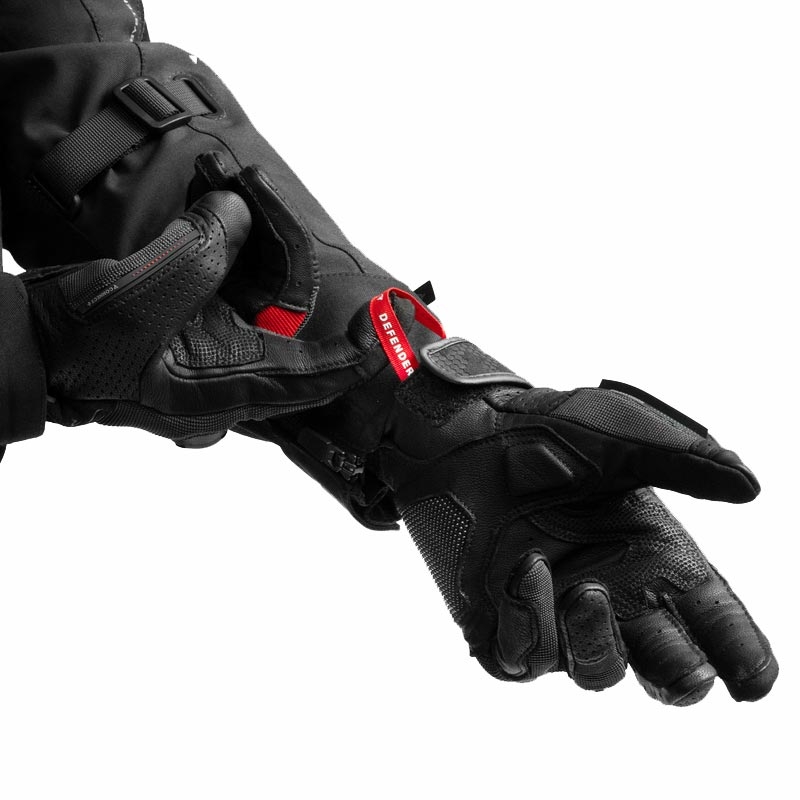 Rebelhorn Defender motorcykelhandsker sort-rød