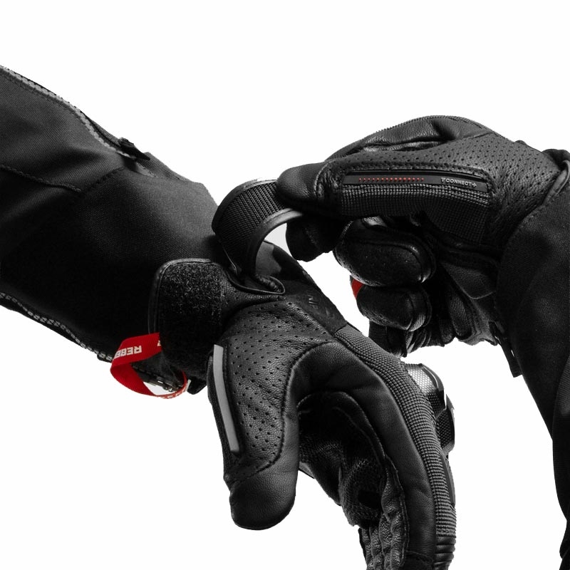 Rebelhorn Defender motorcykelhandsker sort-rød