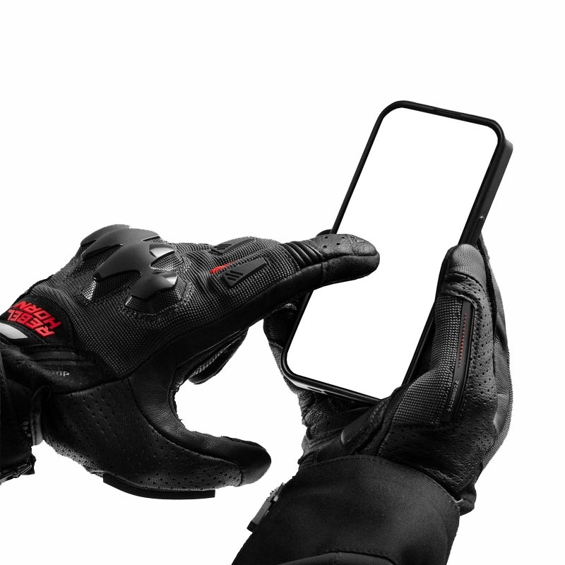 Rebelhorn Defender motorcykelhandsker sort-rød
