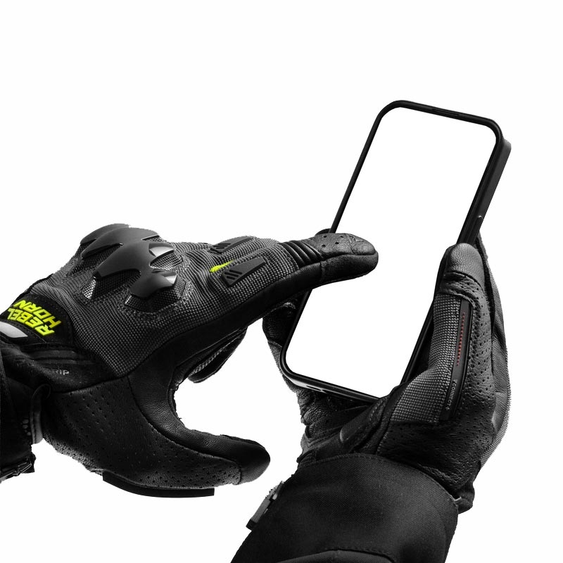 Rebelhorn Defender motorcykelhandsker sort-grå-fluo gul