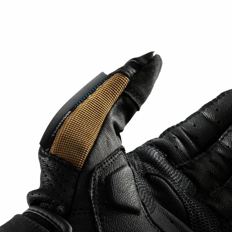 Rebelhorn Defender motorcykelhandsker sand-sort-rød