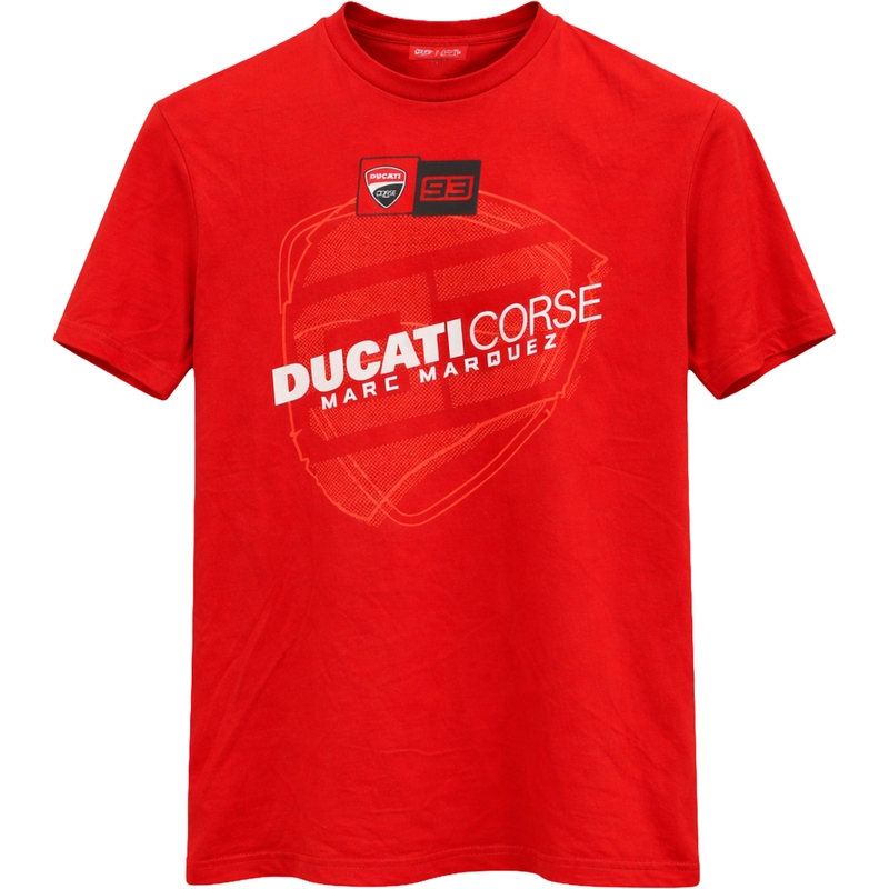 T-shirt Ducati Corse Marc Marquez Big Helmet 93 rød