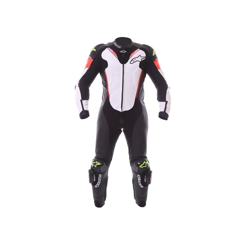 Jednodílná kombinéza Alpinestars Atem černo-bílo-fluo červeno- fluo žlutá