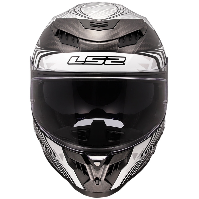 LS2 FF807 Dragon Carbon Enthum Integralhjelm, Blank Sølv