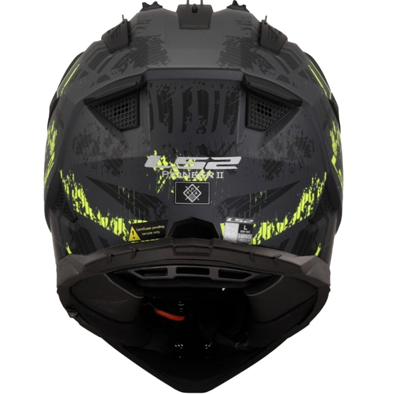 Enduro motorcykelhjelm LS2 MX702 PIONEER II CRAZY sort-fluo gul
