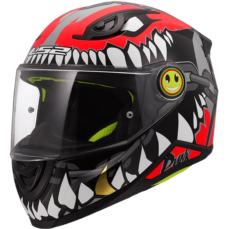Børne fullface motorcykelhjelm LS2 FF812 Punk blank grå-rød