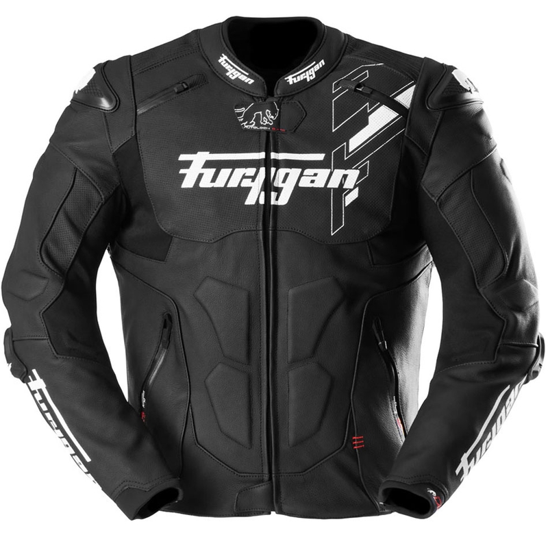 Furygan Raptor Evo 3 læder motorcykeljakke sort-hvid