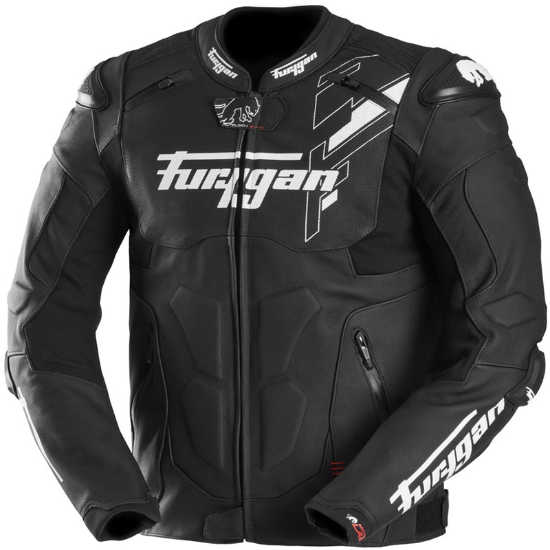 Furygan Raptor Evo 3 læder motorcykeljakke sort-hvid